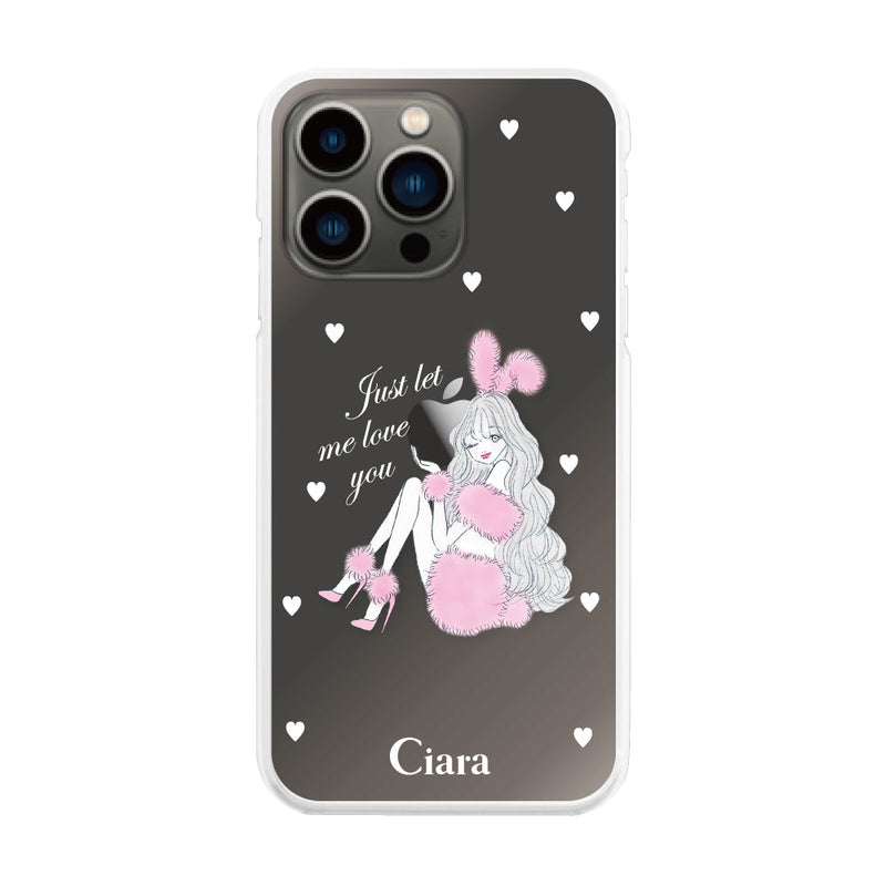 iPhoneケース ハイブリッド クリアケース ピンクバニー
