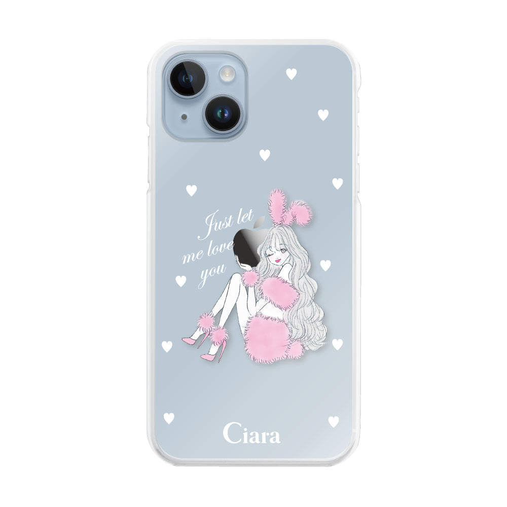 iPhone14Plus ハイブリッド クリアケース ピンクバニー クリア