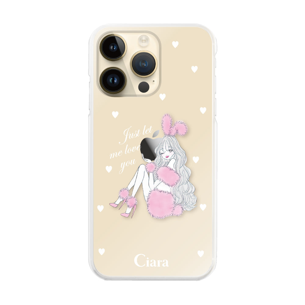 iPhone14Pro ハイブリッド クリアケース ピンクバニー クリア