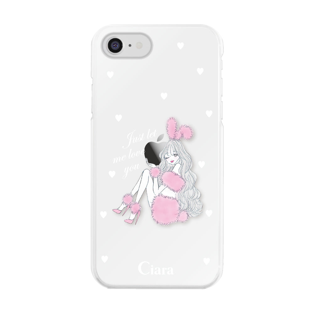 iPhoneSE2/SE3 ハイブリッド クリアケース ピンクバニー クリア