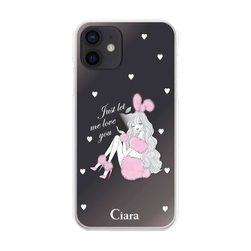 iPhoneケース ハイブリッド クリアケース ピンクバニー