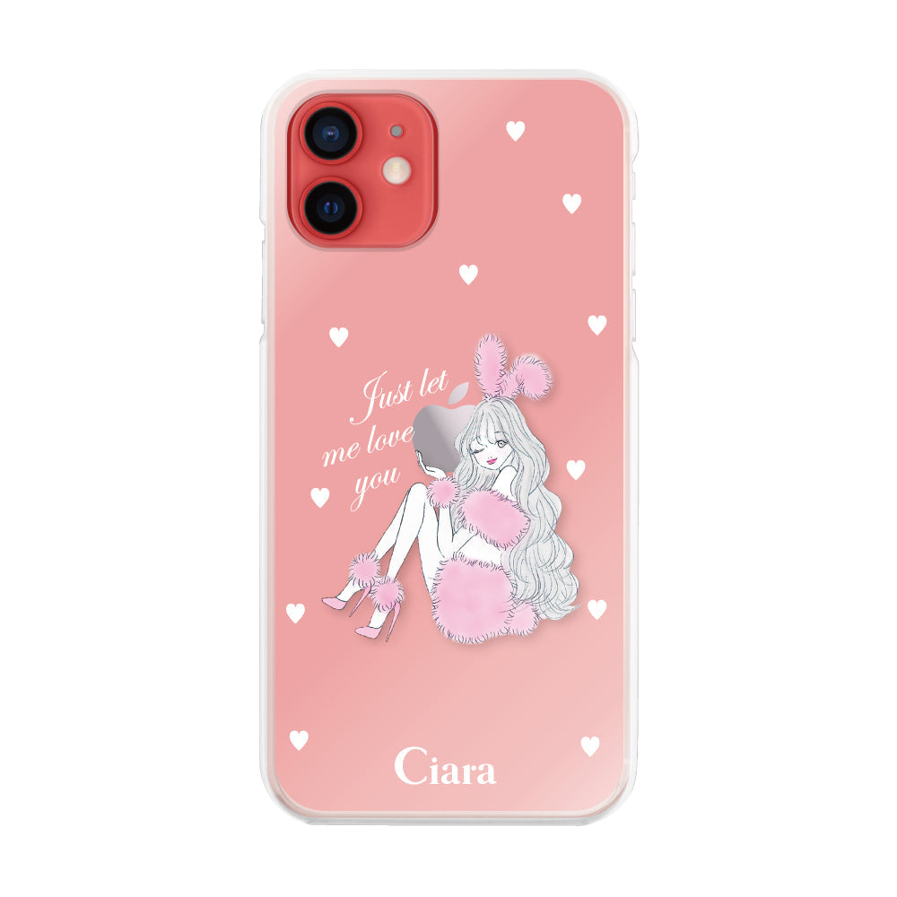 iPhone11 ハイブリッド クリアケース ピンクバニー ピンク