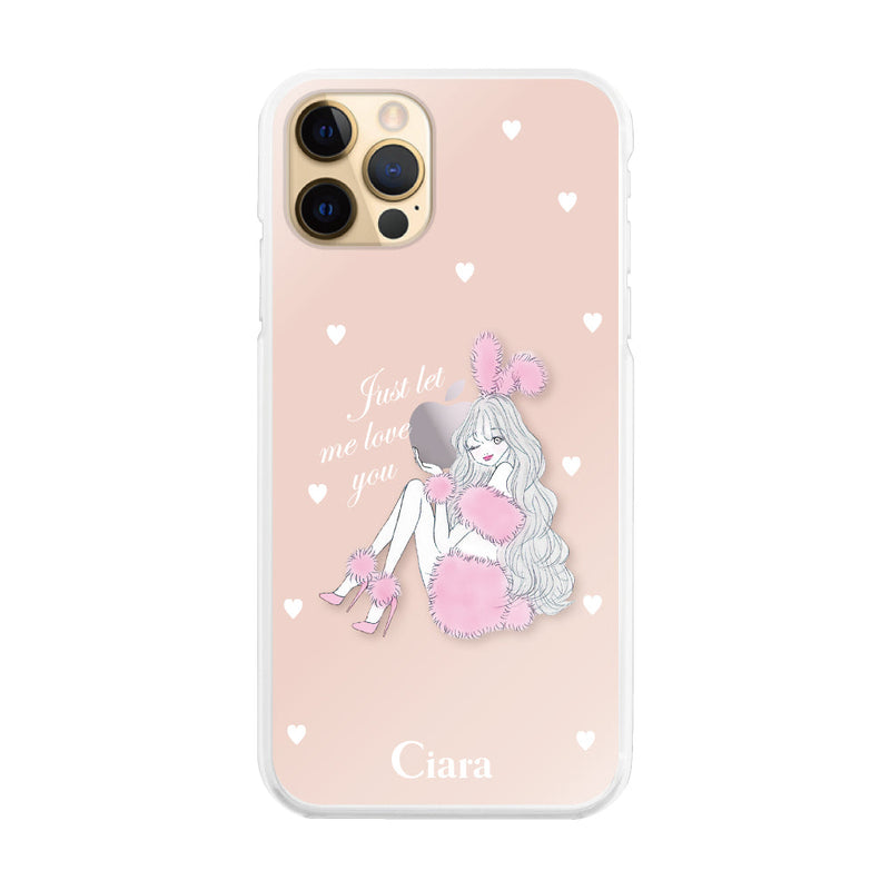 iPhoneケース ハイブリッド クリアケース ピンクバニー