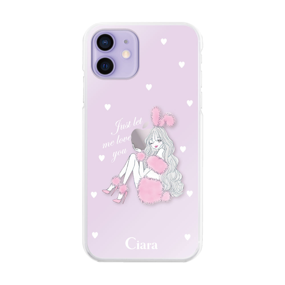 iPhone12/12Pro ハイブリッド クリアケース ピンクバニー ピンク