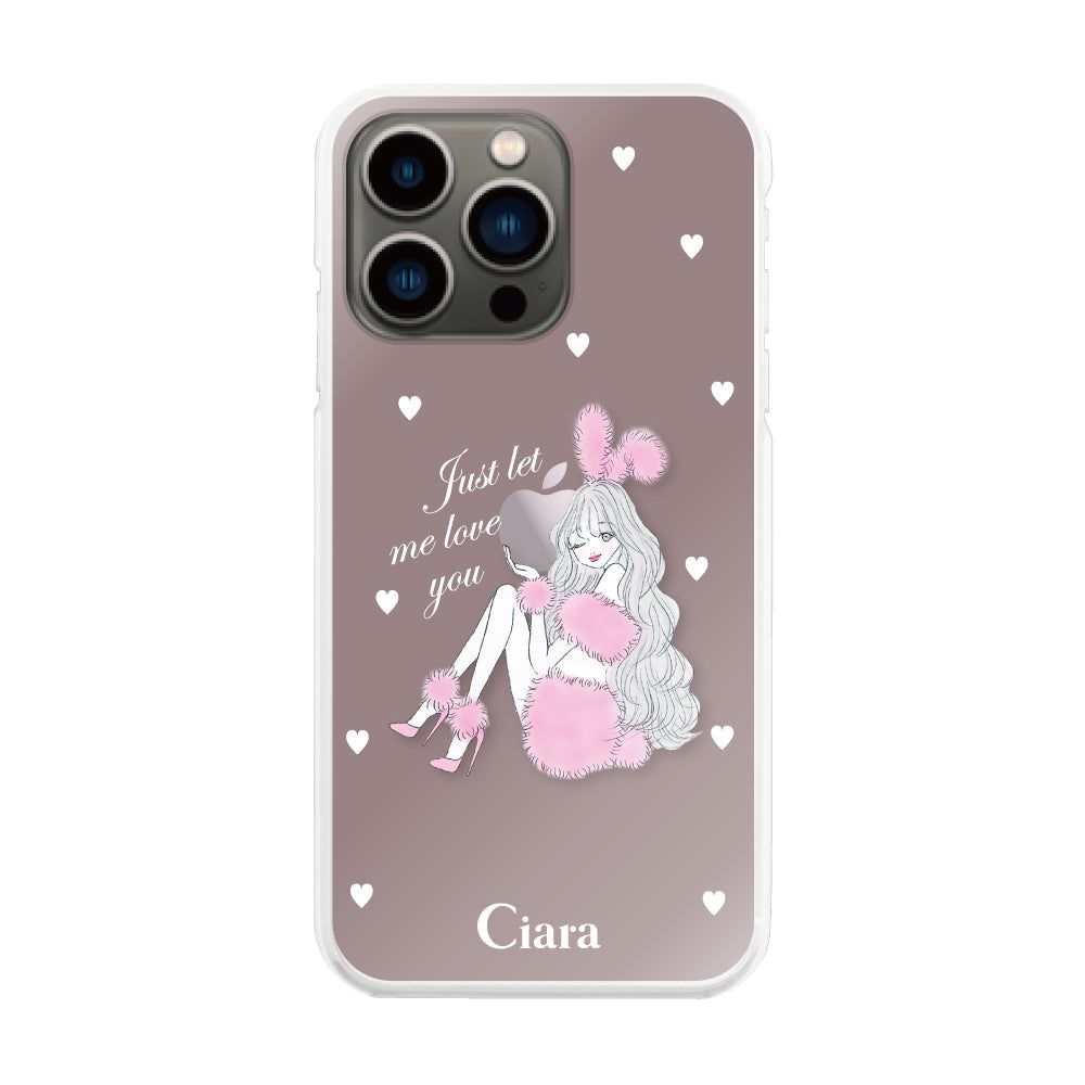 iPhone13Pro ハイブリッド クリアケース ピンクバニー ピンク