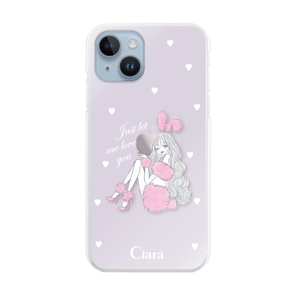 iPhone14Plus ハイブリッド クリアケース ピンクバニー ピンク