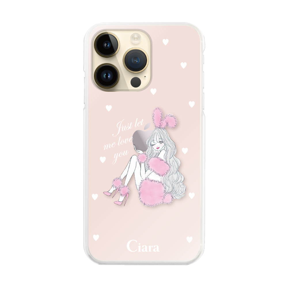 iPhone14Pro ハイブリッド クリアケース ピンクバニー ピンク