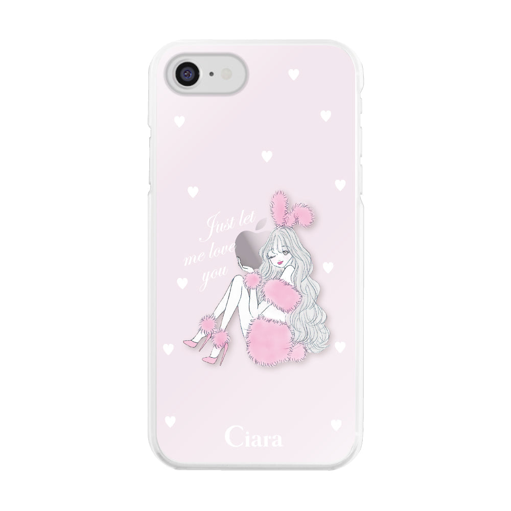 iPhoneSE2/SE3 ハイブリッド クリアケース ピンクバニー ピンク