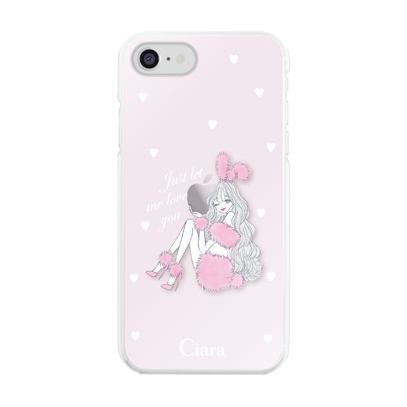 iPhoneケース ハイブリッド クリアケース ピンクバニー