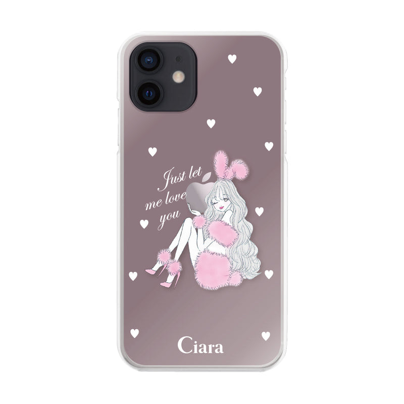 iPhoneケース ハイブリッド クリアケース ピンクバニー