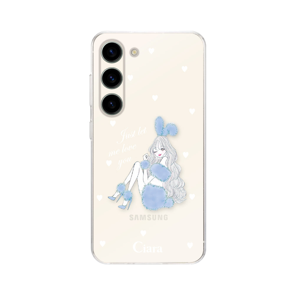GalaxyS23ケース クリアケース ブルーバニー クリア