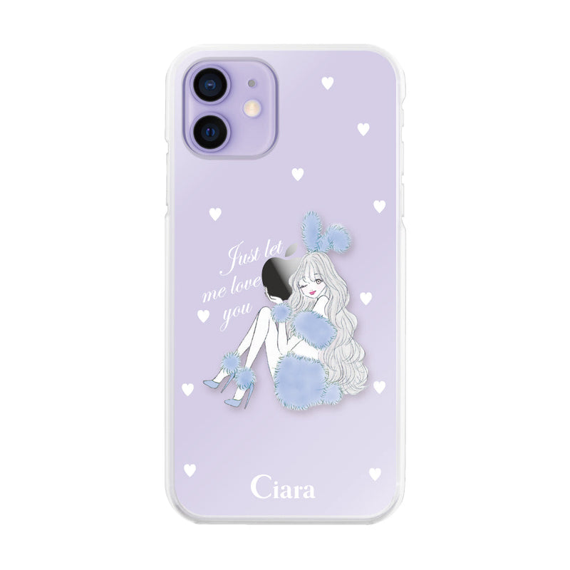 iPhoneケース ハイブリッド クリアケース ブルーバニー