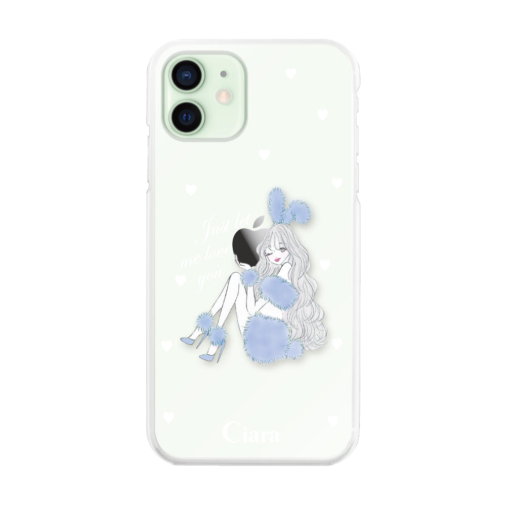 iPhone12mini ハイブリッド クリアケース ブルーバニー クリア