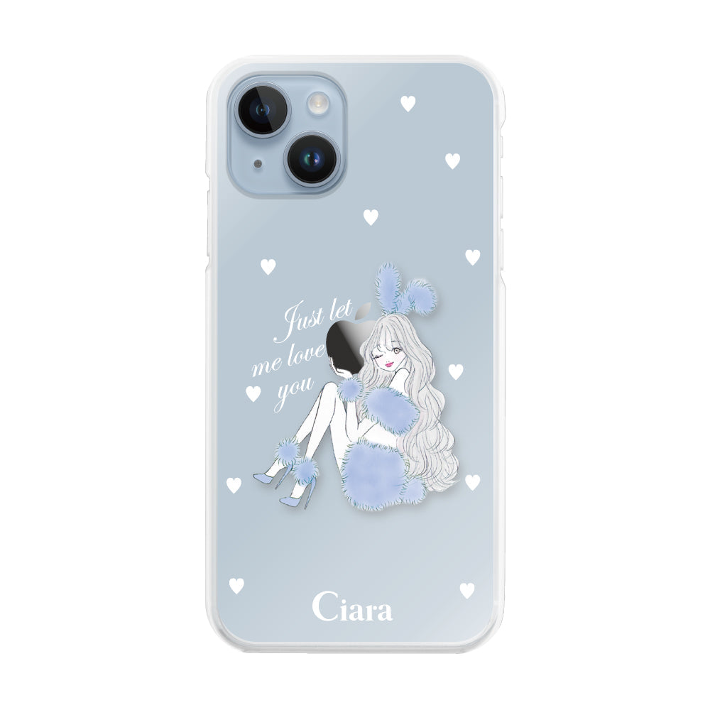 iPhone14Plus ハイブリッド クリアケース ブルーバニー クリア