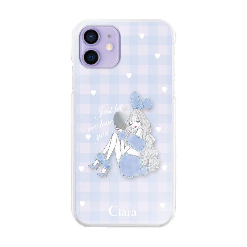 iPhoneケース ハイブリッド クリアケース ブルーバニー