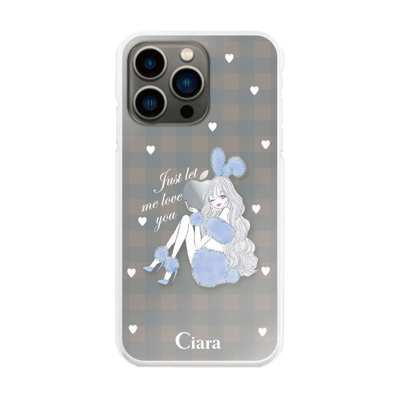 iPhoneケース ハイブリッド クリアケース ブルーバニー