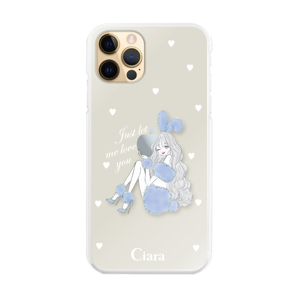 iPhone11ProMax ハイブリッド クリアケース ブルーバニー ブルー