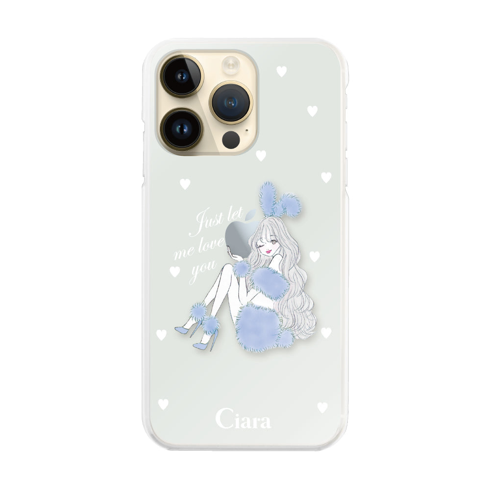 iPhone14Pro ハイブリッド クリアケース ブルーバニー ブルー