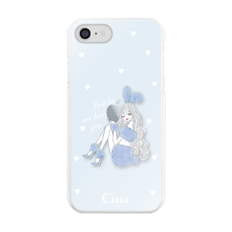 iPhoneケース ハイブリッド クリアケース ブルーバニー