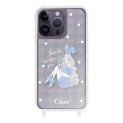 iPhoneケース ストラップクリアケース ブルーバニー