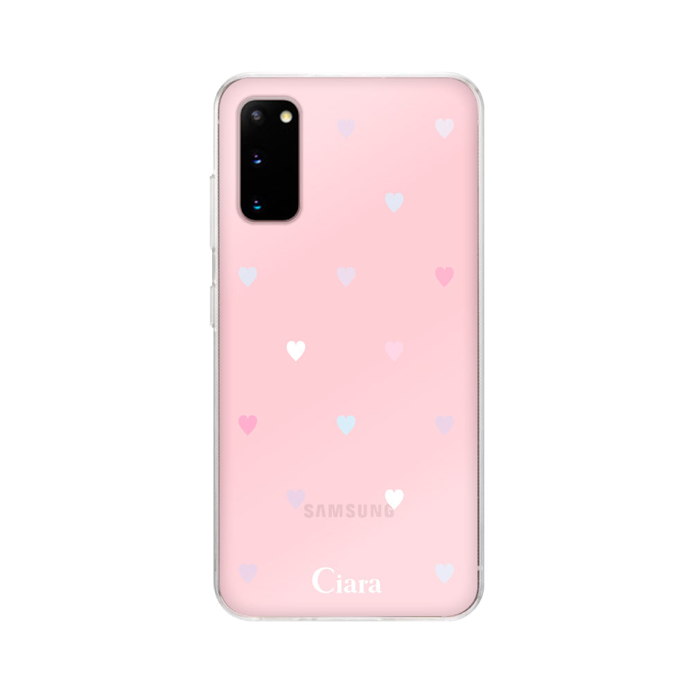 GalaxyS20ケース クリアケース パステルハート パステル