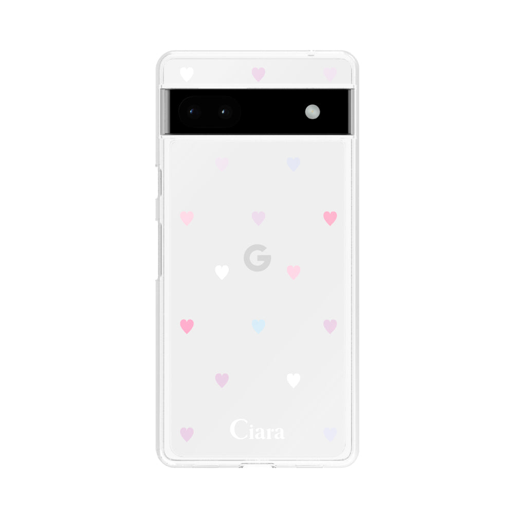GooglePixel6aケース クリアケース パステルハート パステル
