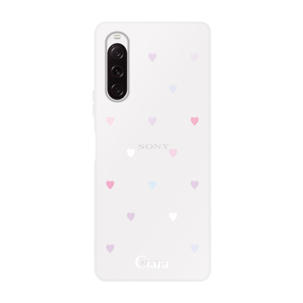 Xperia10Ⅳケース クリアケース パステルハート パステル