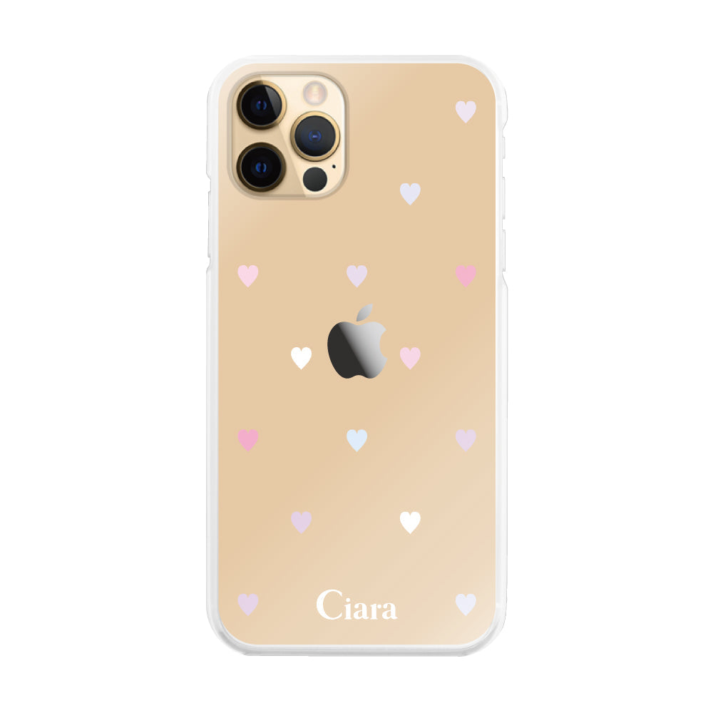 iPhone11Pro ハイブリッド クリアケース パステルハート パステル
