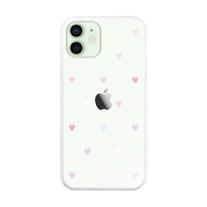 iPhoneケース ハイブリッド クリアケース パステルハート