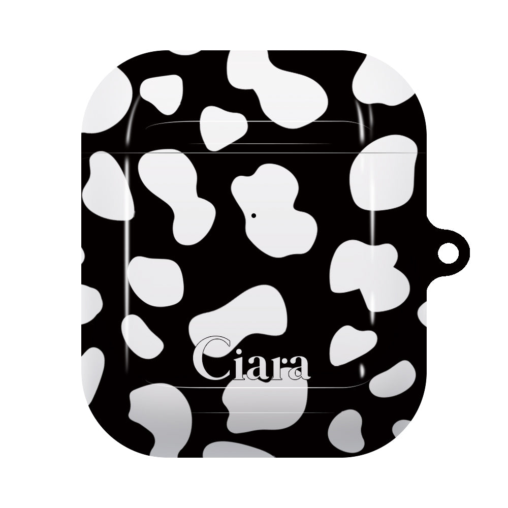 Airpodsケース ハード ダルメシアン ブラック