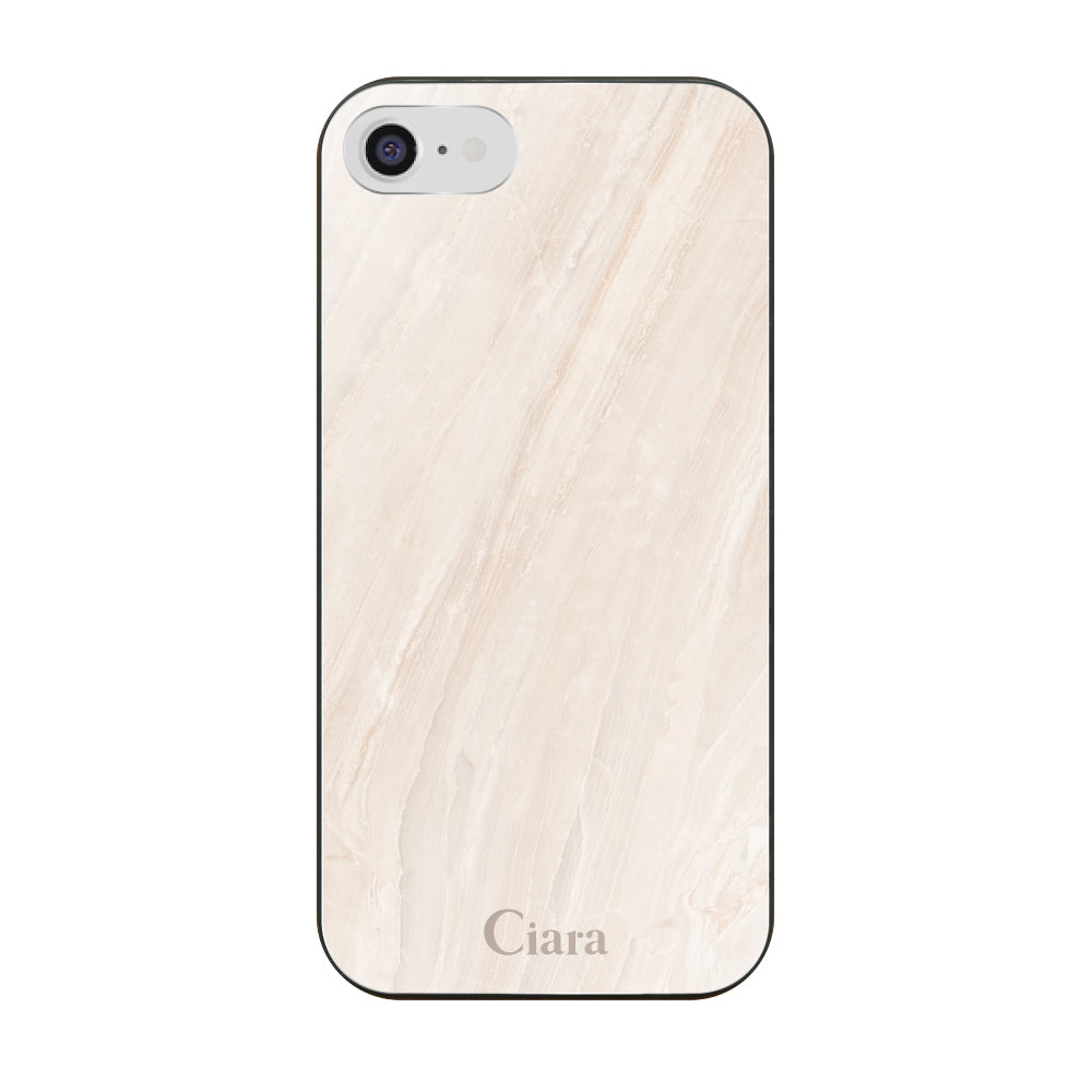 iPhone7/8/SE2/SE3ケース ガラス 強化ガラスケース マーブル ベージュ