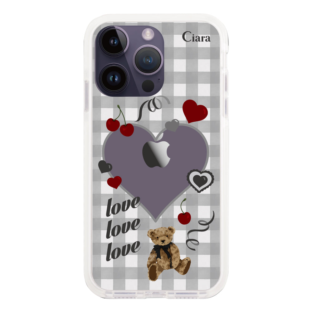 iPhone14ProMaxケース クッションバンパー 耐衝撃クリアケース マイスウィーティー ブラック