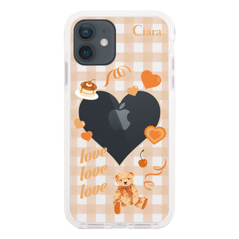 iPhoneXRケース クッションバンパー 耐衝撃クリアケース マイスウィーティー オレンジ
