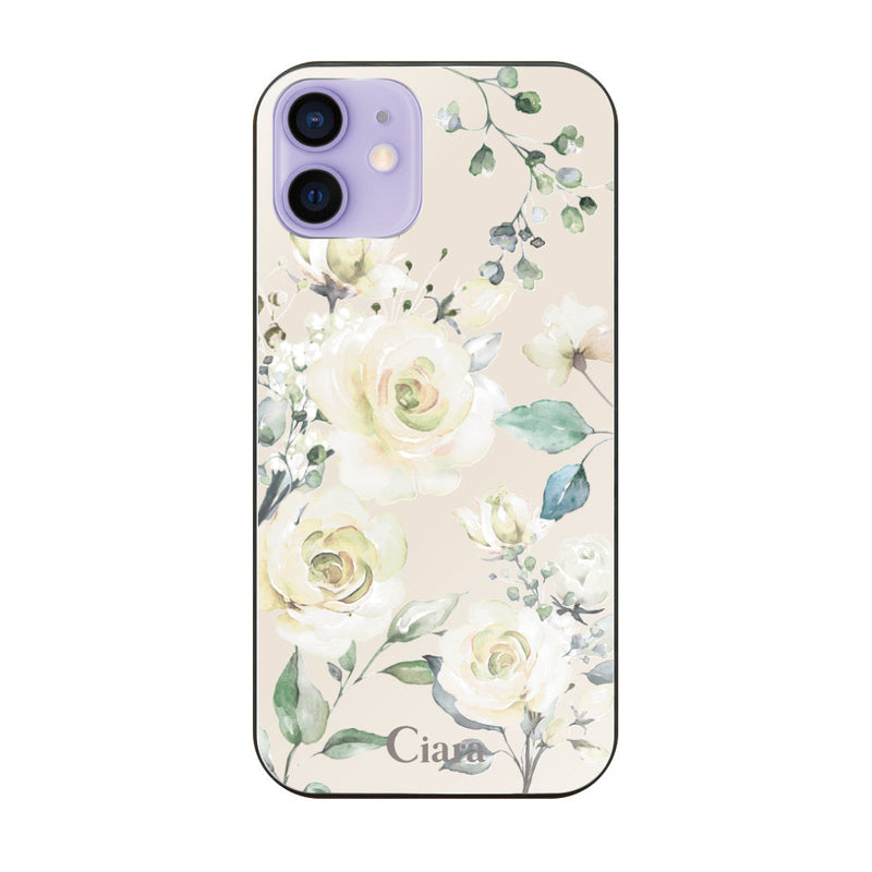 iPhoneケース ガラス 強化ガラスケース スプリンクルフラワー