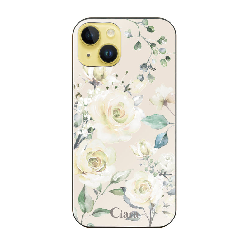 iPhoneケース ガラス 強化ガラスケース スプリンクルフラワー