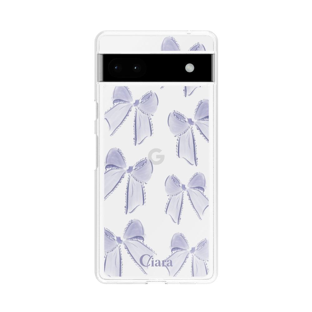 GooglePixel6aケース クリアケース ウォーターリボン パープル