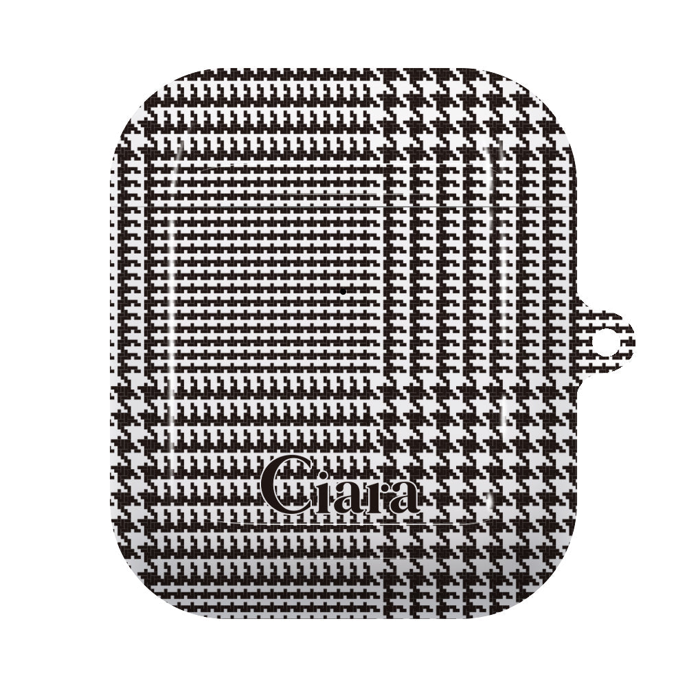 Airpodsケース ハード グレンチェック ブラック