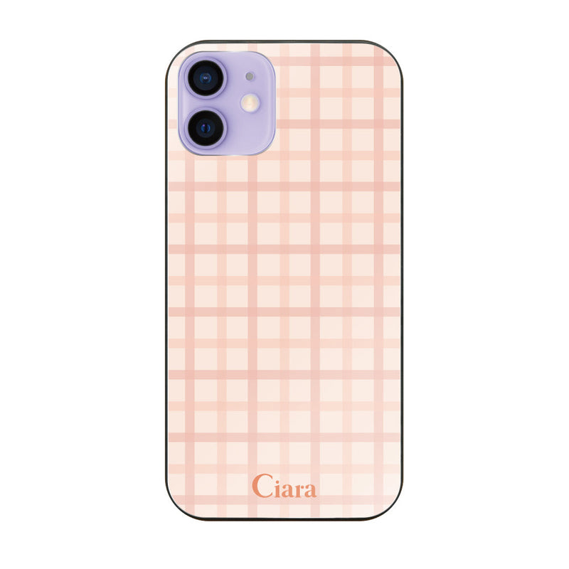 iPhoneケース ガラス 強化ガラスケース ブロックチェック