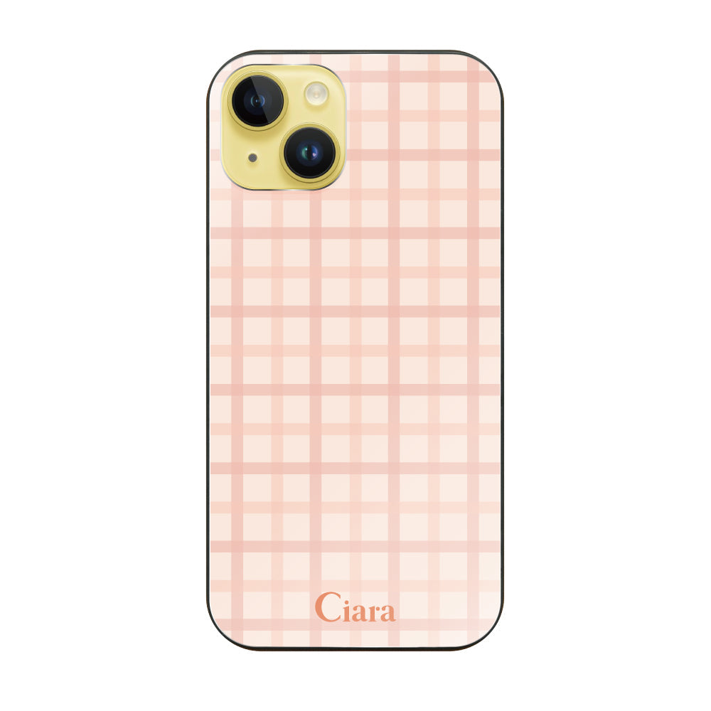 iPhoneケース ガラス 強化ガラスケース ブロックチェック