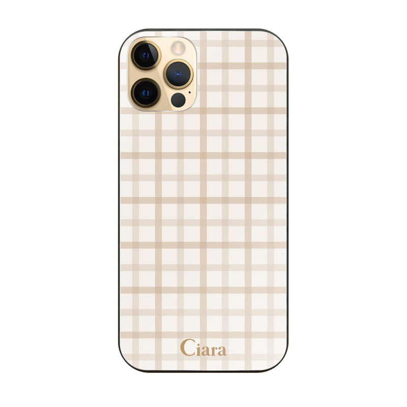 iPhoneケース ガラス 強化ガラスケース ブロックチェック