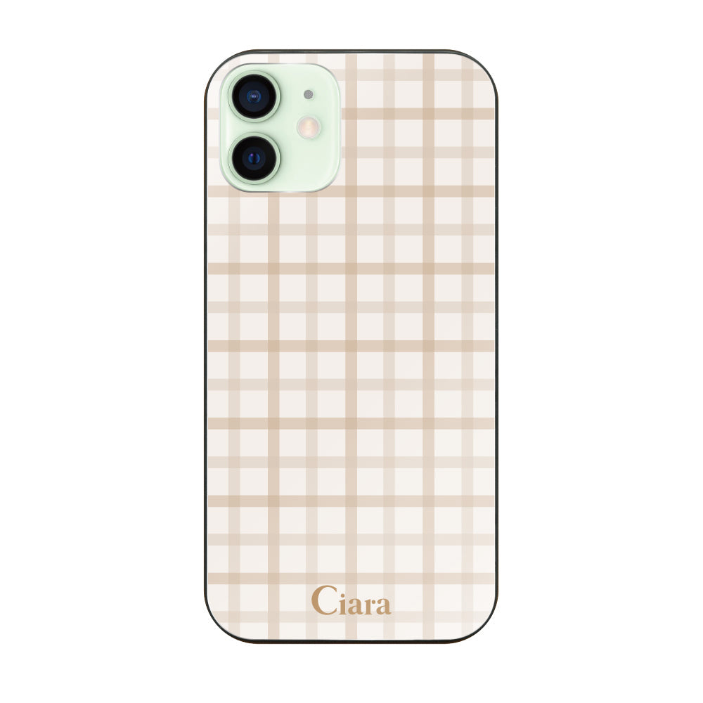 iPhoneケース ガラス 強化ガラスケース ブロックチェック