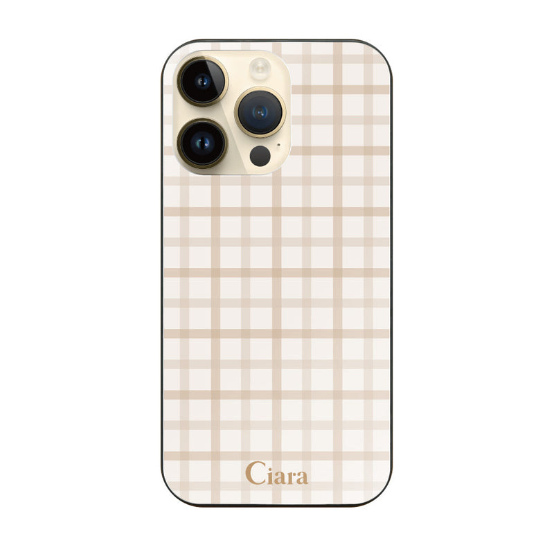 iPhoneケース ガラス 強化ガラスケース ブロックチェック
