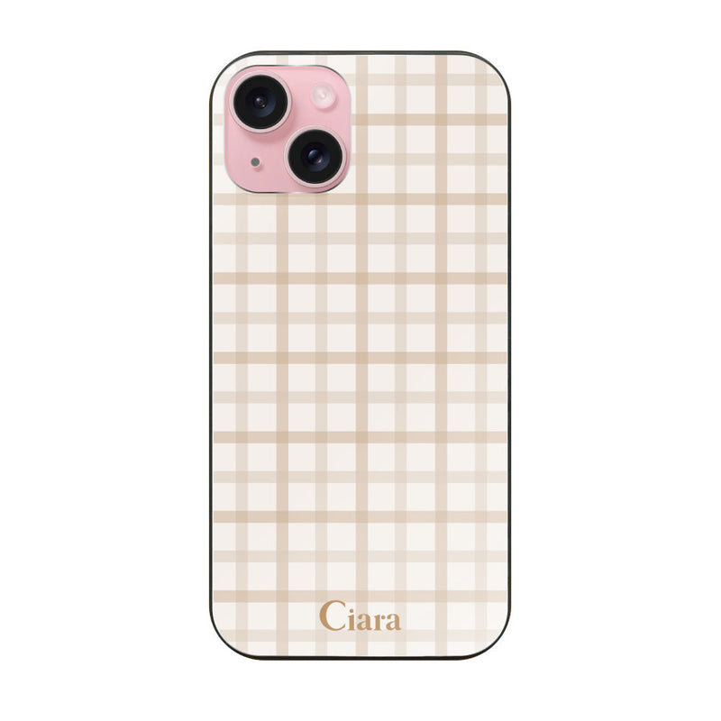 iPhoneケース ガラス 強化ガラスケース ブロックチェック