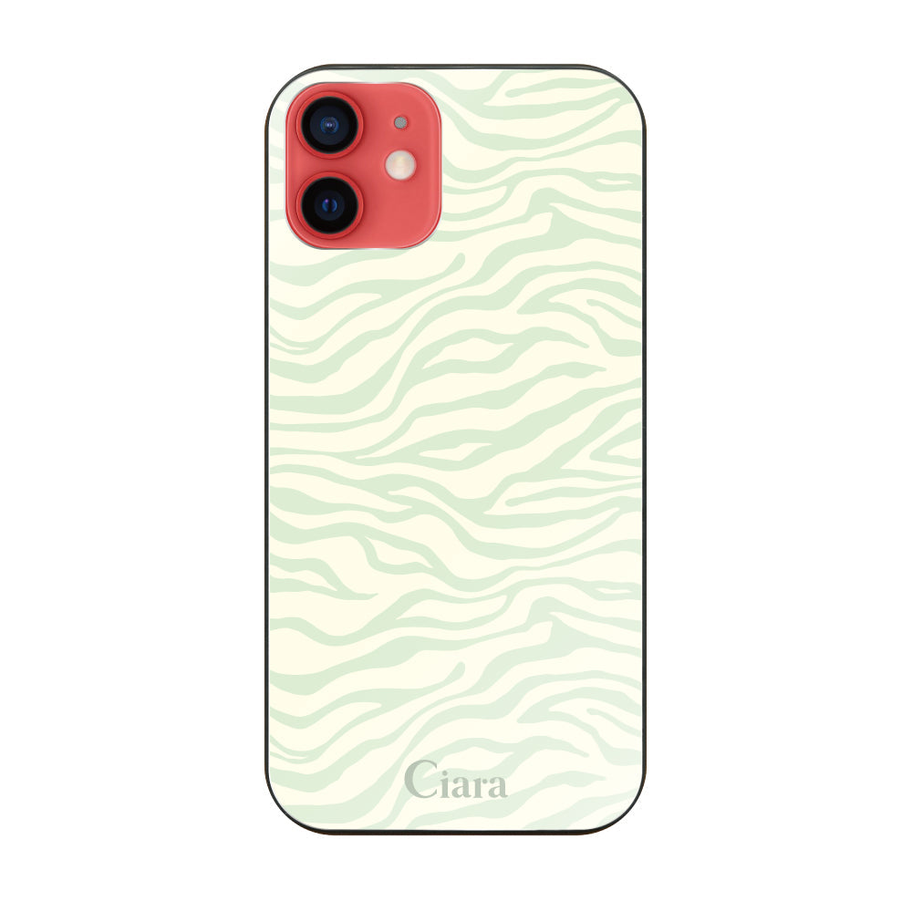 iPhone11ケース ガラス 強化ガラスケース タイガー グリーン