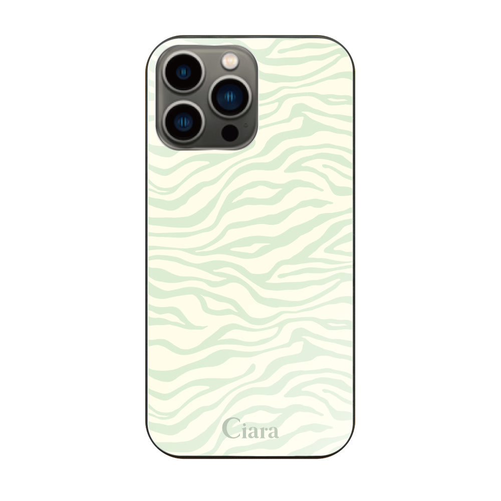 iPhone13Proケース ガラス 強化ガラスケース タイガー グリーン