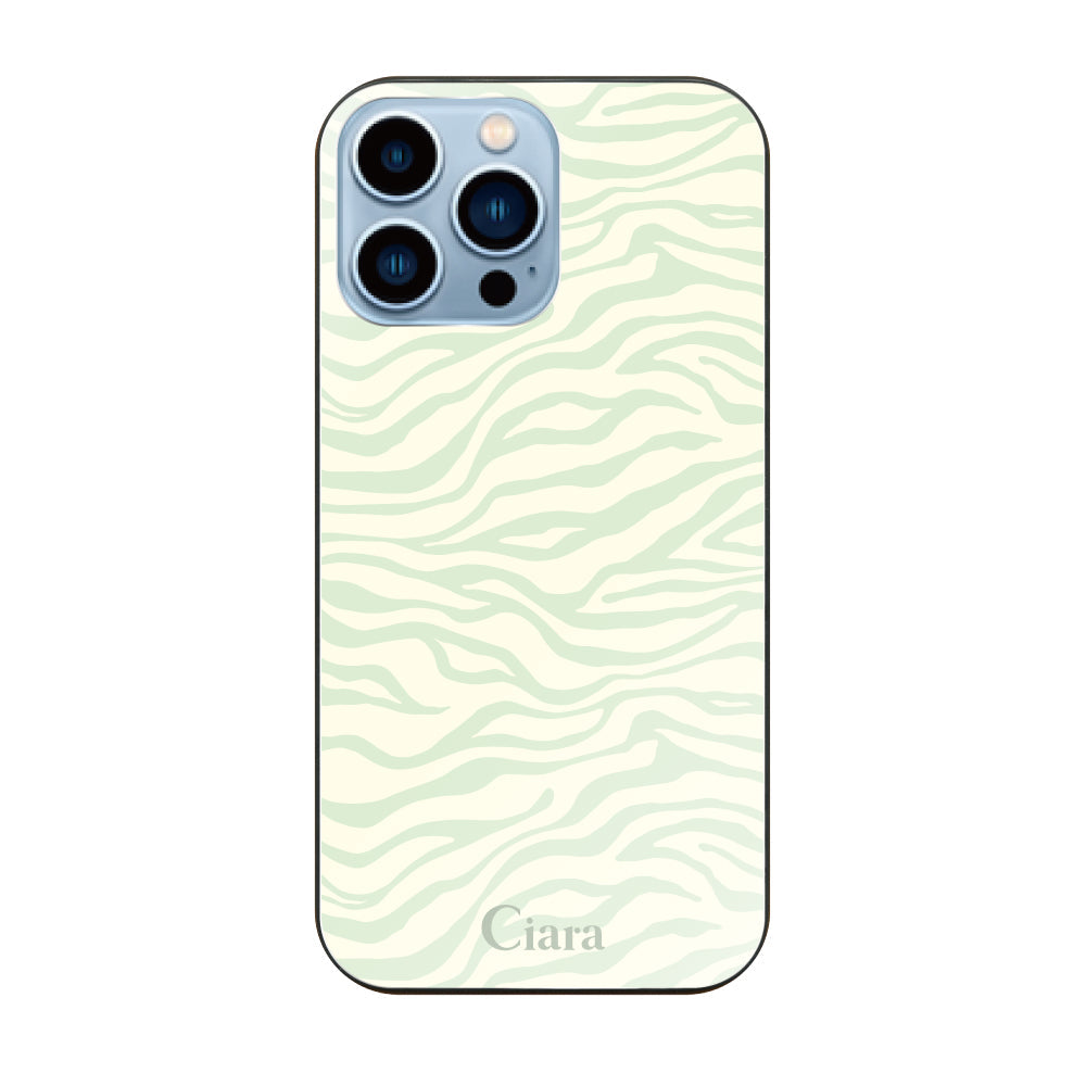 iPhone13ProMaxケース ガラス 強化ガラスケース タイガー グリーン