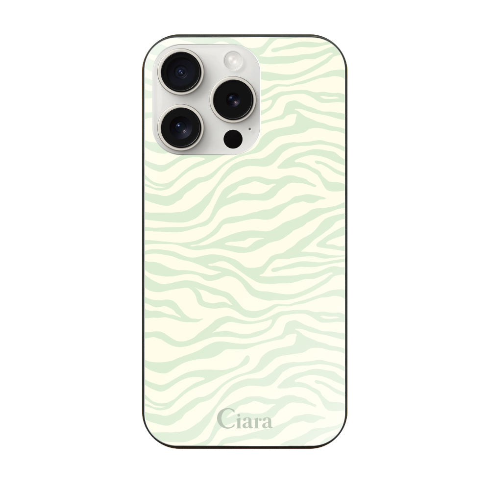 iPhone15ProMaxケース ガラス 強化ガラスケース タイガー グリーン