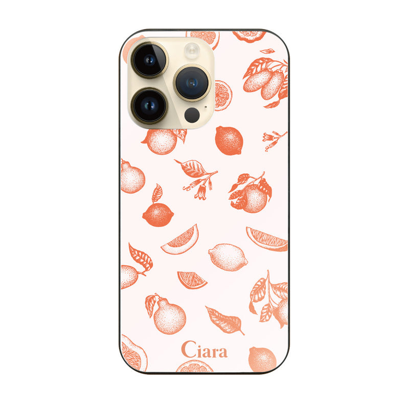 iPhoneケース ガラス 強化ガラスケース ロマンティックレモン