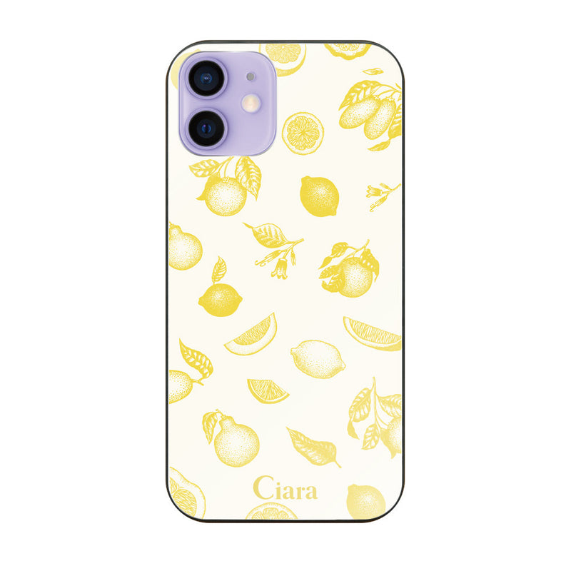 iPhoneケース ガラス 強化ガラスケース ロマンティックレモン
