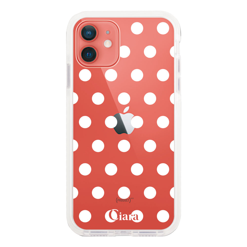 iPhoneケース クッションバンパー 耐衝撃クリアケース ドット